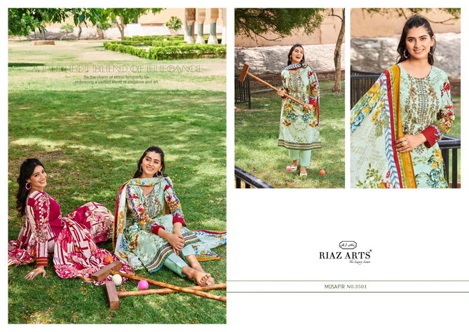 Musafir Vol 8 By Riaz Arts Digital Printed Karachi Cotton Dress Material Wholesale Online
